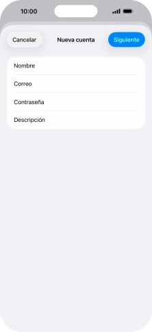 Pulsa Descripción e introduce el nombre de la cuenta de correo electrónico.