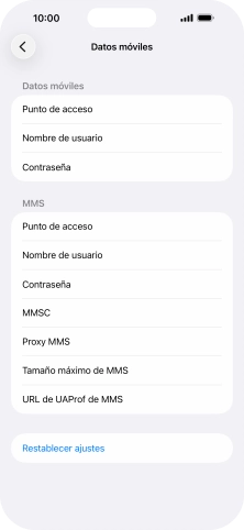 Pulsa Punto de acceso e introduce airtelwap.es.