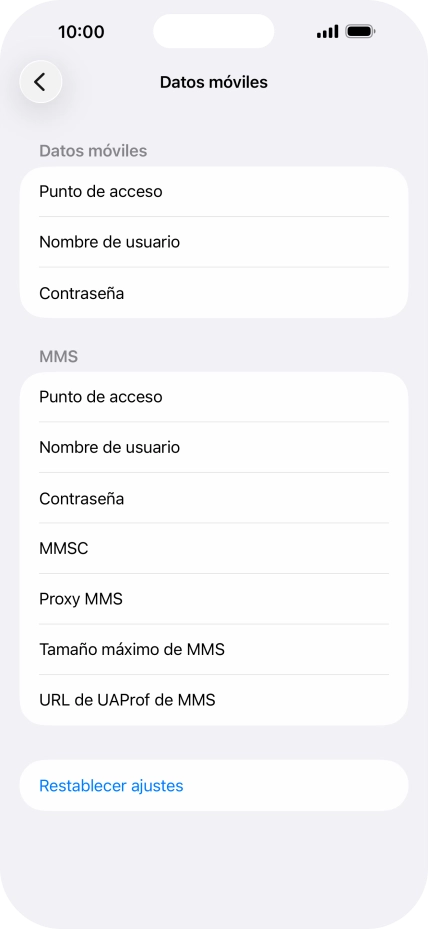 Pulsa Punto de acceso e introduce airtelwap.es.