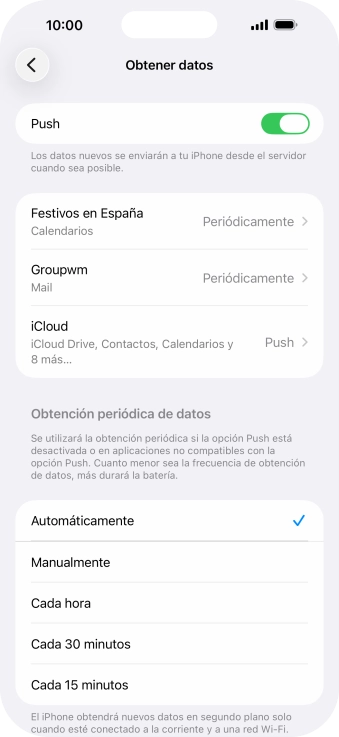 Pulsa el indicador junto a 