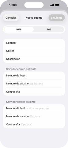 Pulsa Nombre de usuario e introduce el nombre de usuario de tu cuenta de correo electrónico.