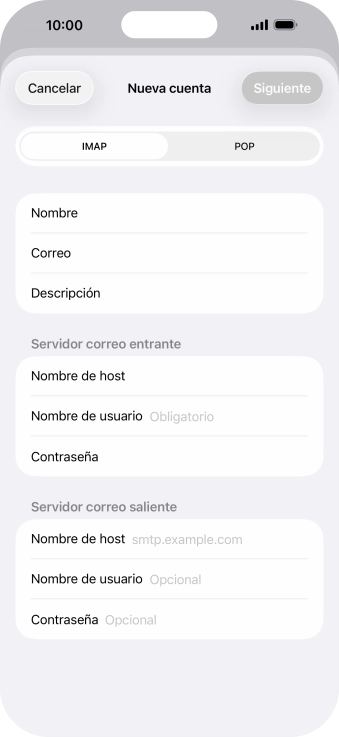 Pulsa Nombre de usuario e introduce el nombre de usuario de tu cuenta de correo electrónico.