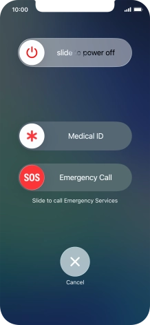 Press and drag the power off icon right.