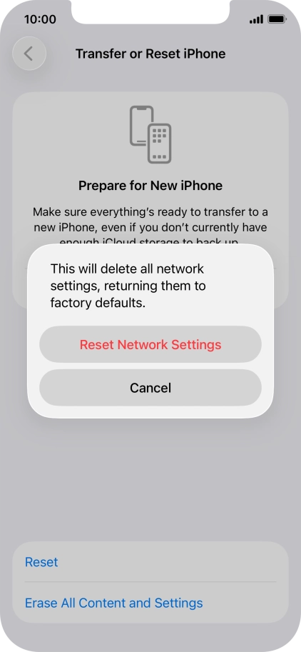 Press Reset Network Settings. Press Reset Network Settings.