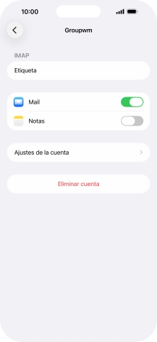 Pulsa Ajustes de la cuenta.