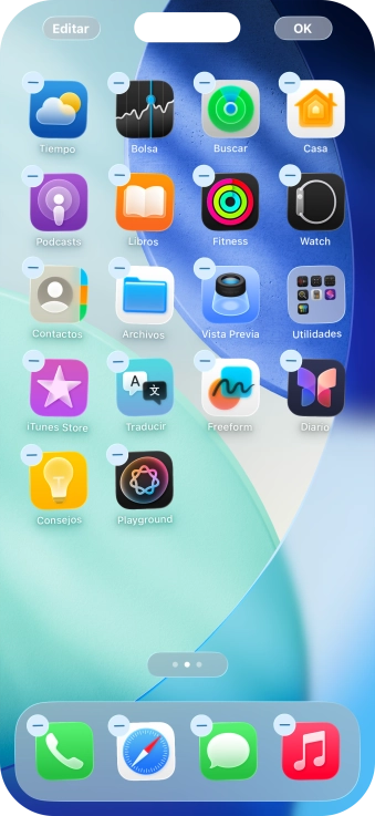 Pulsa el icono de página de pantalla de inicio.