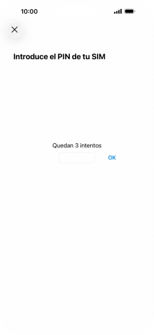 Si es necesario desbloquear la tarjeta SIM, introduce el código PIN y pulsa OK.