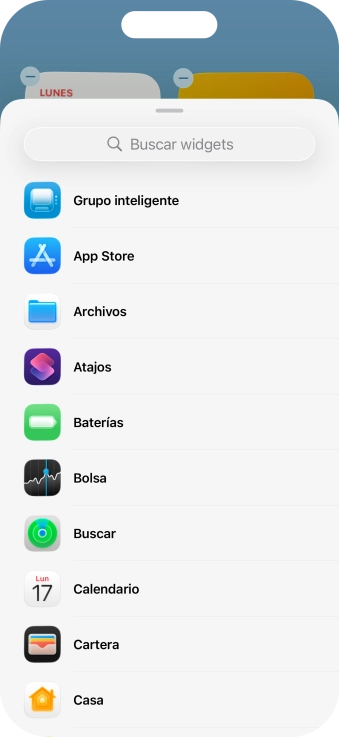 Pulsa el widget deseado.