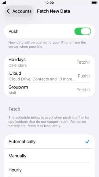 Press the indicator next to 