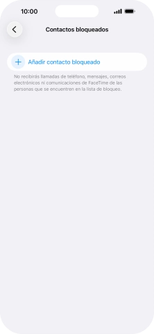 Pulsa Añadir contacto bloqueado y sigue las indicaciones de la pantalla para bloquear un contacto.