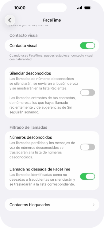 Pulsa Contactos bloqueados.