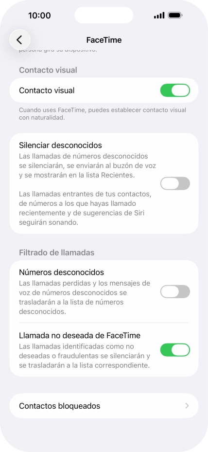 Pulsa Contactos bloqueados.