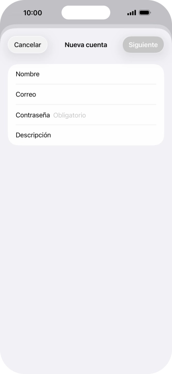 Pulsa Contraseña e introduce la contraseña de tu cuenta de correo electrónico.