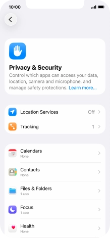 Press Location Services.