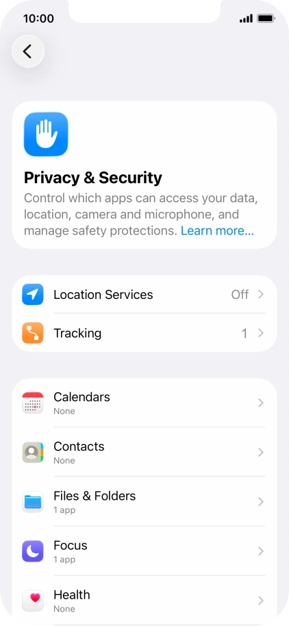 Press Location Services.