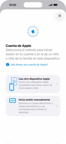 Pulsa Inicia sesión manualmente.
