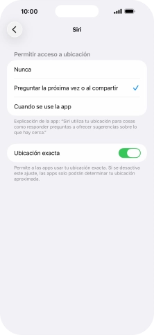 Pulsa el ajuste deseado para activar o desactivar la función.