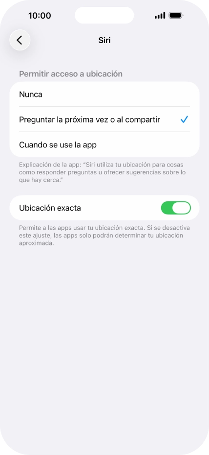 Pulsa el ajuste deseado para activar o desactivar la función.
