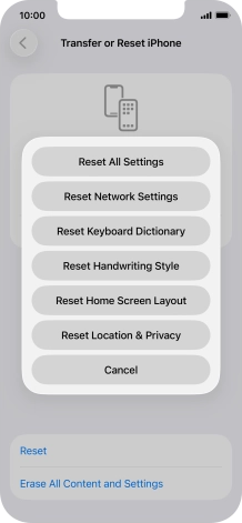 Press Reset All Settings.