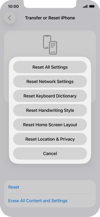 Press Reset All Settings.