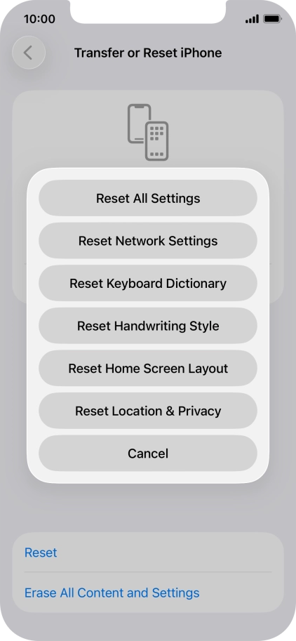 Press Reset All Settings.