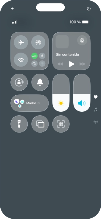 Pulsa el icono de modo de avión para activar o desactivar la función.