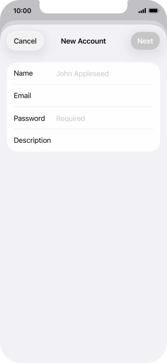 Press Name and key in the required sender name.