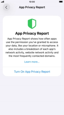 Press Turn On App Privacy Report to turn on the function.