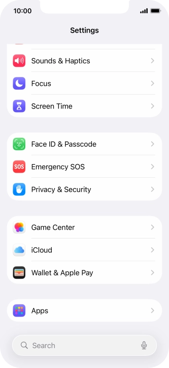 Press Face ID & Passcode.