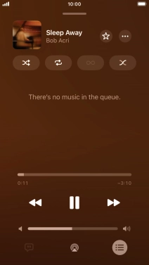 Press the shuffle icon to turn the function on or off.