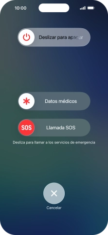 Pulsa el icono de apagar y arrástralo hacia la derecha.