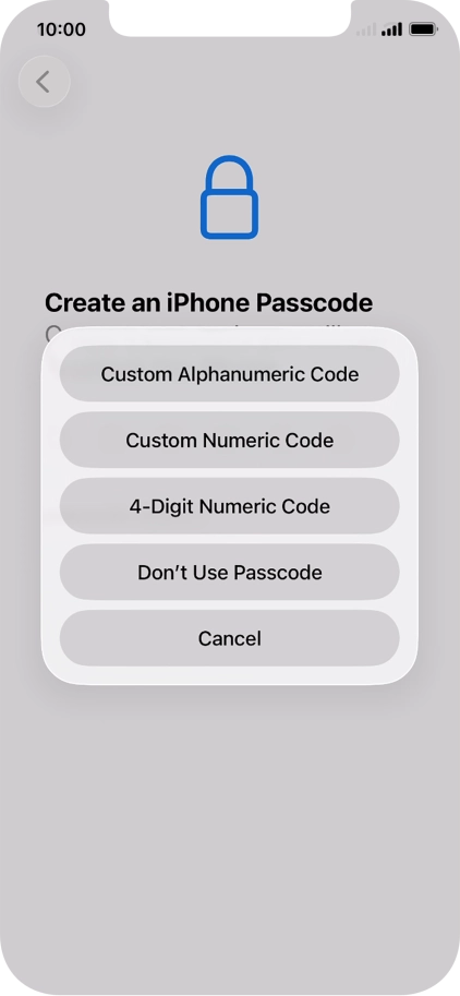 Follow the instructions on the screen to turn on use of phone lock code or press Don't Use Passcode. Follow the instructions on the screen to turn on use of phone lock code or press Don't Use Passcode.