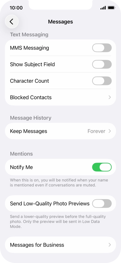 Press the indicator next to 