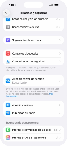 Pulsa Informe de privacidad de las apps.