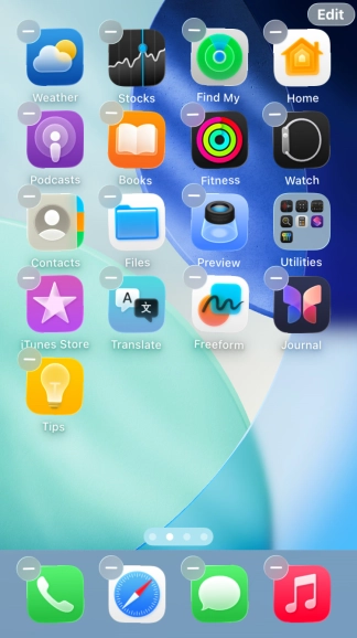 Press the home screen icon.