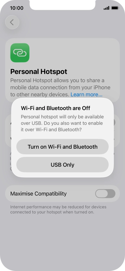 If Wi-Fi is turned off, press Turn on Wi-Fi and Bluetooth.