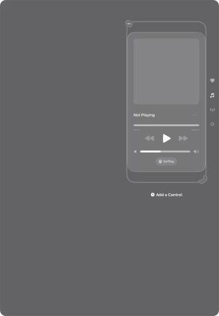 Press the remove icon on the required function to remove it from Control Centre. Press the remove icon on the required function to remove it from Control Centre.