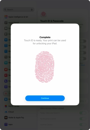 Press Continue. If you haven't previously selected a lock code, key in a code of your own choice twice. Press Continue. If you haven't previously selected a lock code, key in a code of your own choice twice.
