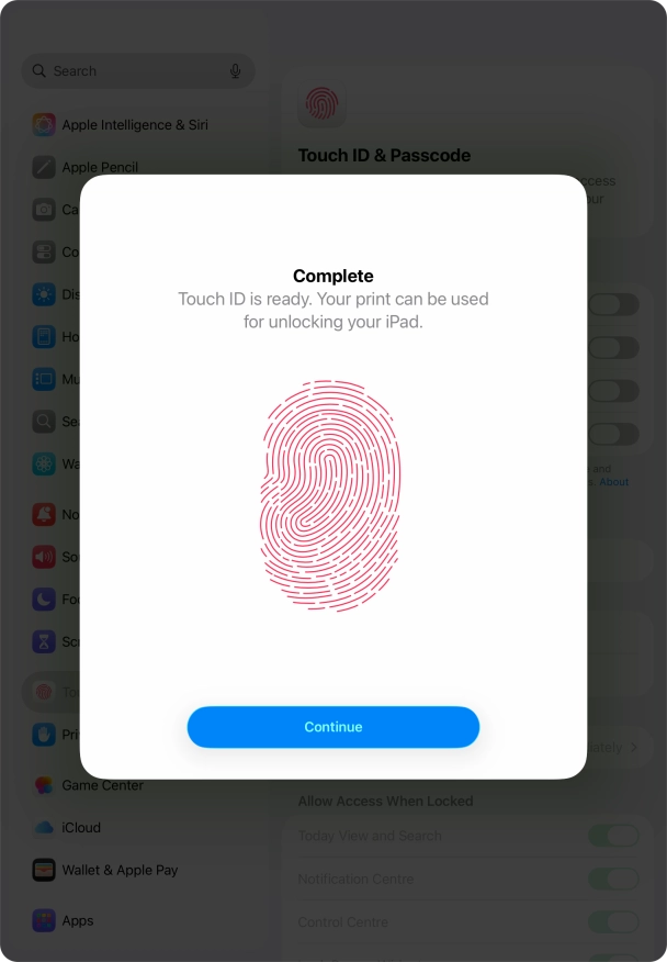 Press Continue. If you haven't previously selected a lock code, key in a code of your own choice twice. Press Continue. If you haven't previously selected a lock code, key in a code of your own choice twice.