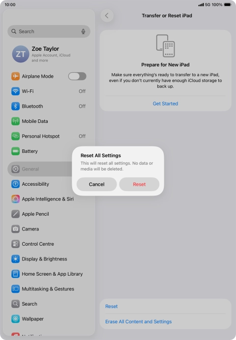 Press Reset. Press Reset.