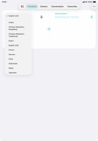 Press the required source language. Press the required source language.