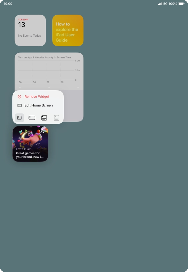 Press Remove Widget. Press Remove Widget.