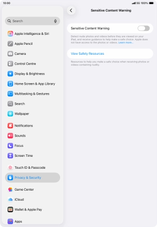 Press the indicator next to 