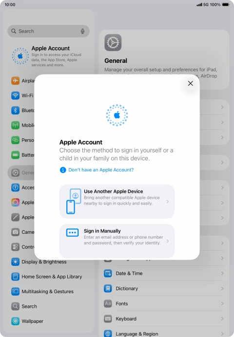 Press Sign in Manually.
