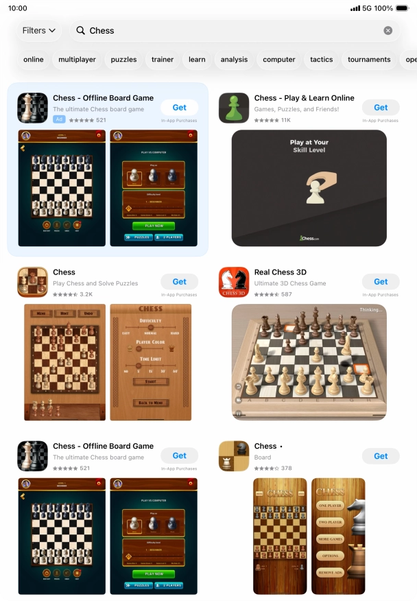 Press the required app. Press the required app.