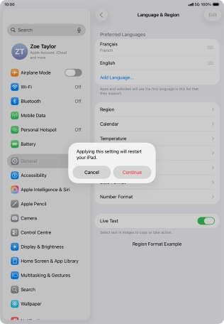 Press Continue. Press Continue.