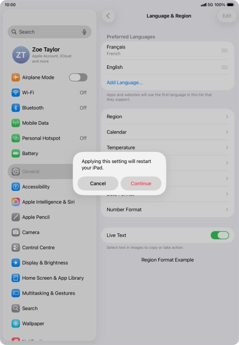 Press Continue. Press Continue.