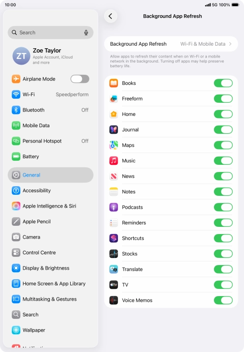 Press Background App Refresh. Press Background App Refresh.