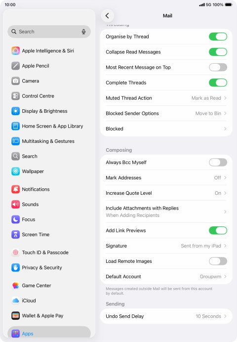 Press Default Account.