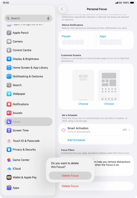 Press Delete Focus. Press Delete Focus.